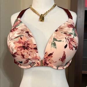 Cacique Floral Print Bra in Pink and Red